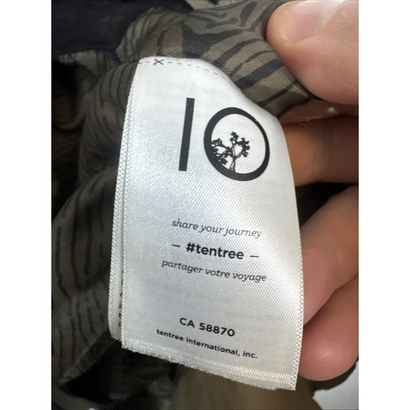 Tentree Womens Hooded Jacket Medium Olive Green Full Zip Outdoor Hiking Coat - Picture 7 of 9